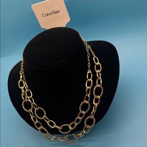 Calvin Klein Gold Double Chain Necklace
